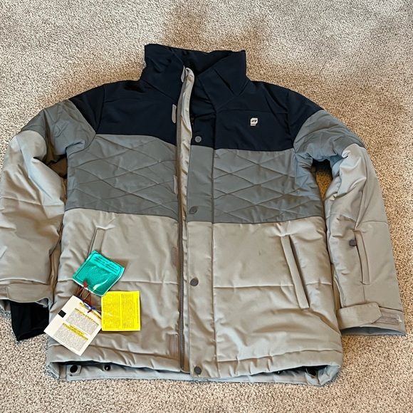 Orage Ski coat with hood Boys 16  3- Tone Gray & Black Good Condition